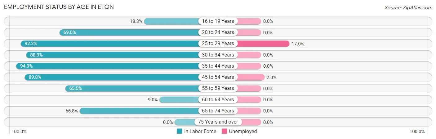 Employment Status by Age in Eton