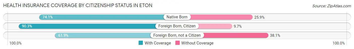 Health Insurance Coverage by Citizenship Status in Eton