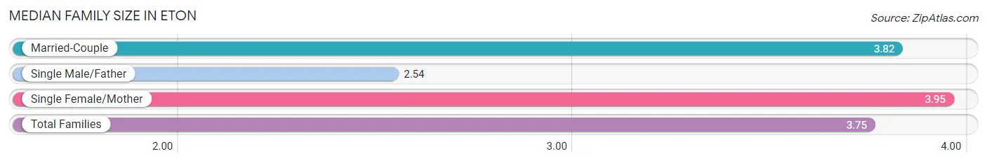 Median Family Size in Eton