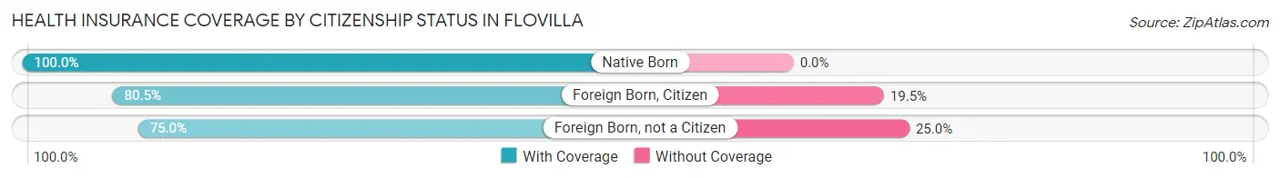 Health Insurance Coverage by Citizenship Status in Flovilla