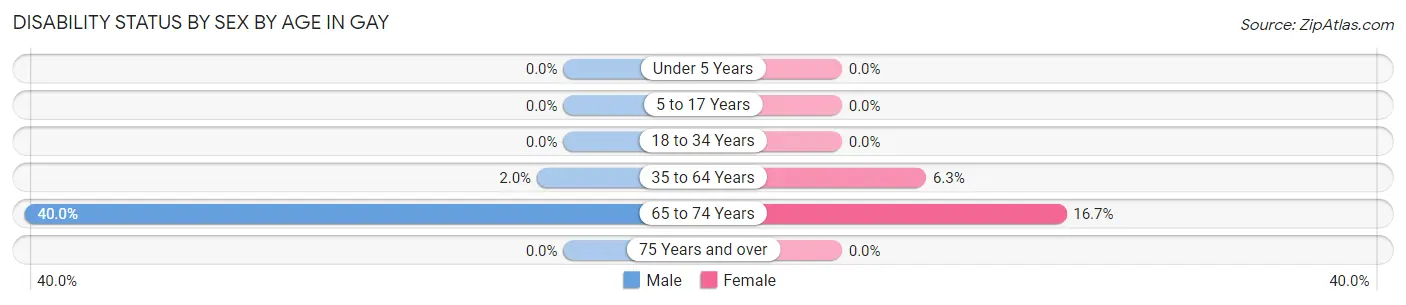 Disability Status by Sex by Age in Gay