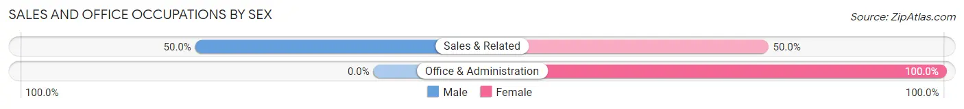 Sales and Office Occupations by Sex in Gay