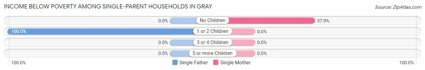 Income Below Poverty Among Single-Parent Households in Gray
