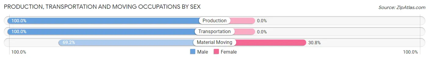 Production, Transportation and Moving Occupations by Sex in Greensboro