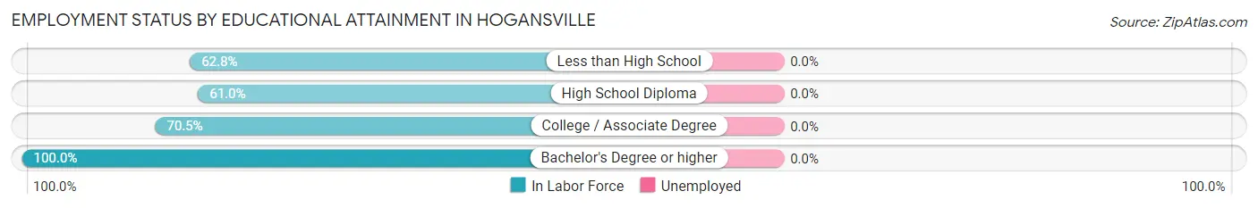 Employment Status by Educational Attainment in Hogansville