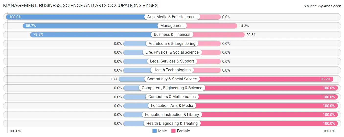 Management, Business, Science and Arts Occupations by Sex in Hogansville