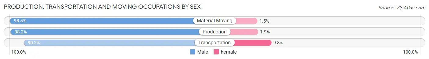 Production, Transportation and Moving Occupations by Sex in Homeland