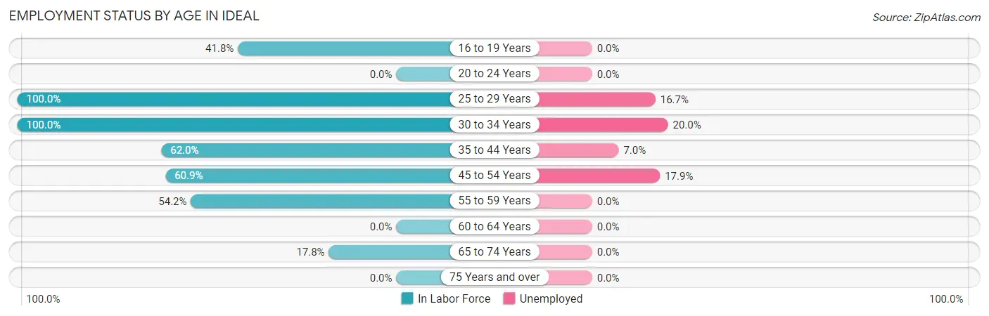 Employment Status by Age in Ideal