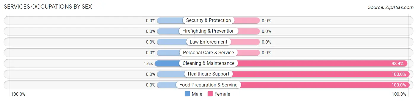 Services Occupations by Sex in Ideal