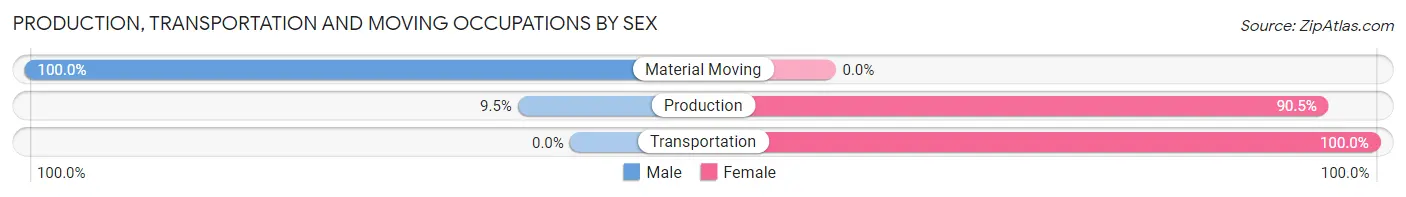Production, Transportation and Moving Occupations by Sex in Irwinton