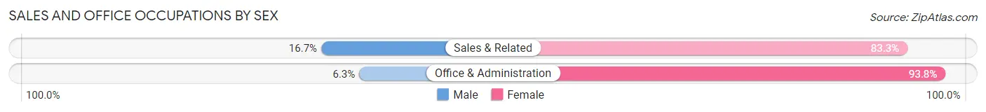 Sales and Office Occupations by Sex in Irwinton