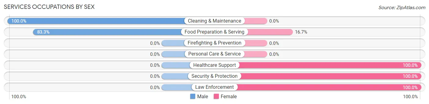 Services Occupations by Sex in Irwinton