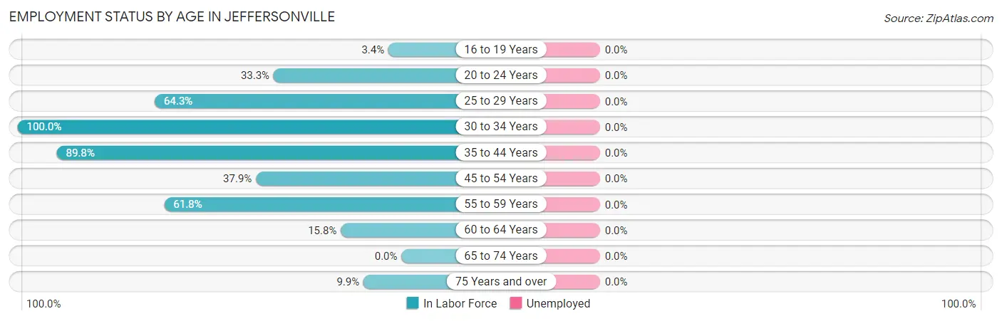 Employment Status by Age in Jeffersonville