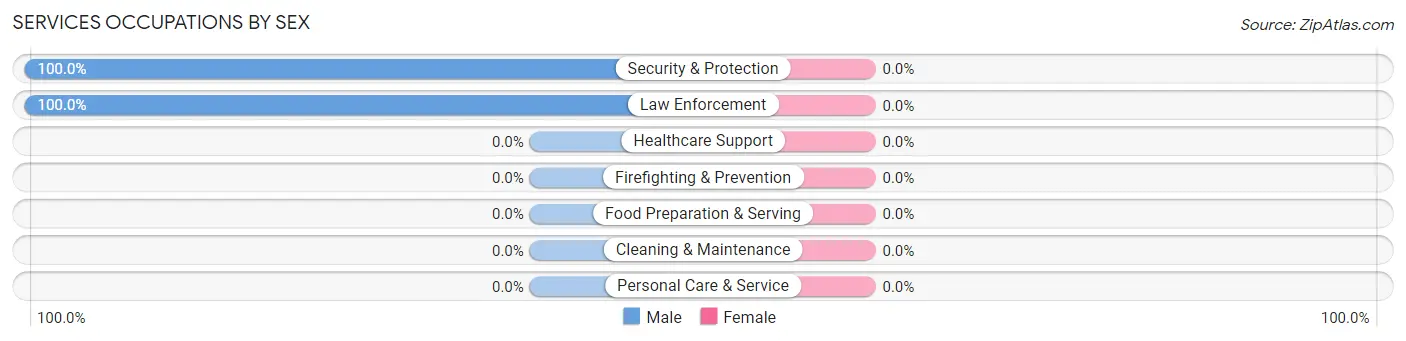 Services Occupations by Sex in Jekyll Island