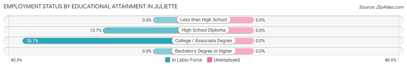 Employment Status by Educational Attainment in Juliette