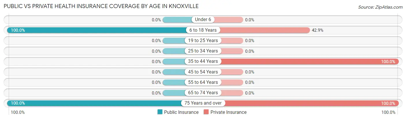 Public vs Private Health Insurance Coverage by Age in Knoxville