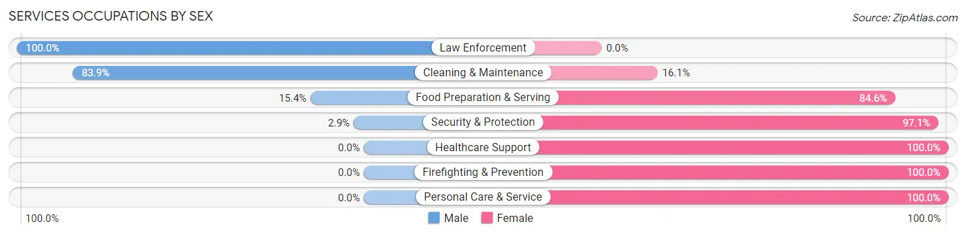 Services Occupations by Sex in Ludowici
