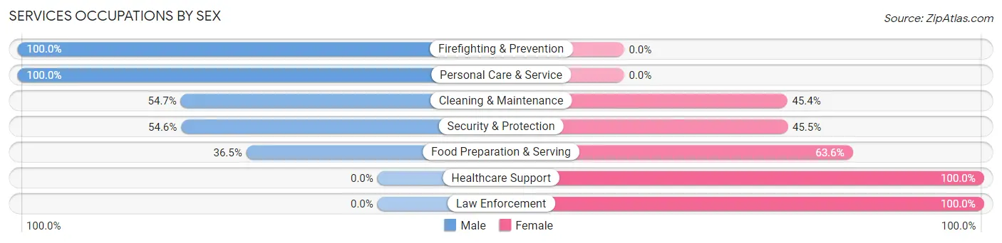 Services Occupations by Sex in Lula