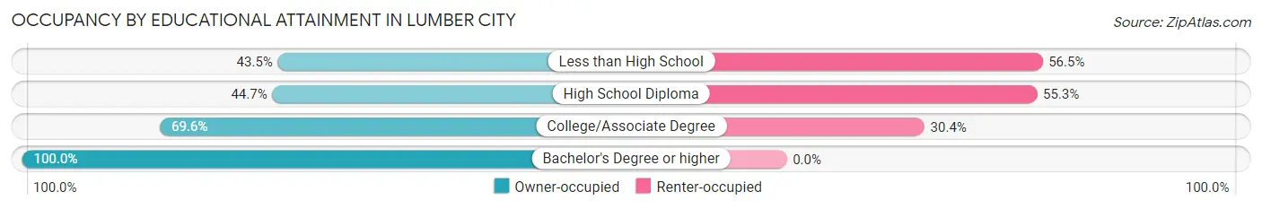 Occupancy by Educational Attainment in Lumber City