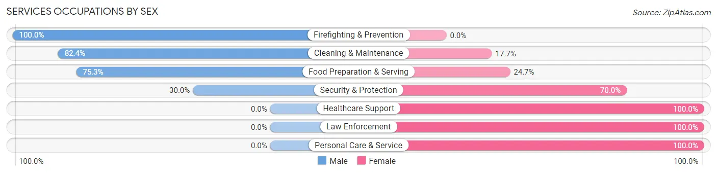 Services Occupations by Sex in McCaysville