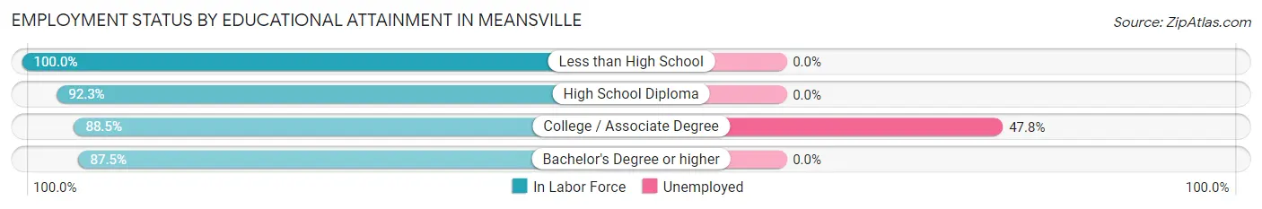 Employment Status by Educational Attainment in Meansville
