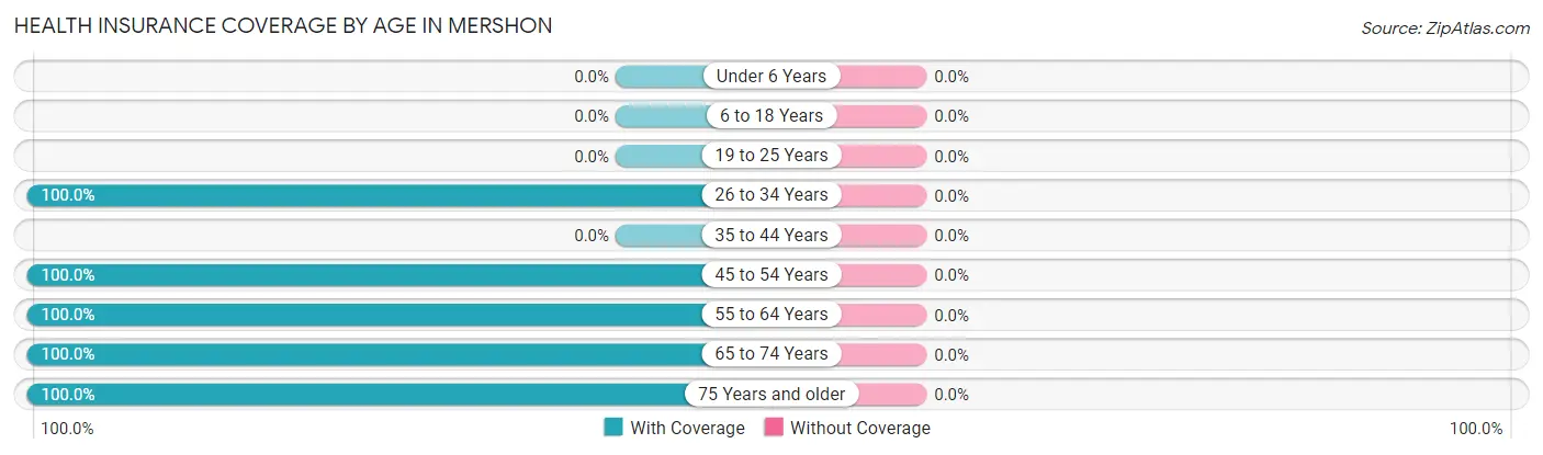 Health Insurance Coverage by Age in Mershon