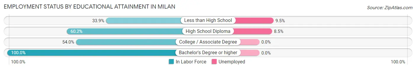 Employment Status by Educational Attainment in Milan