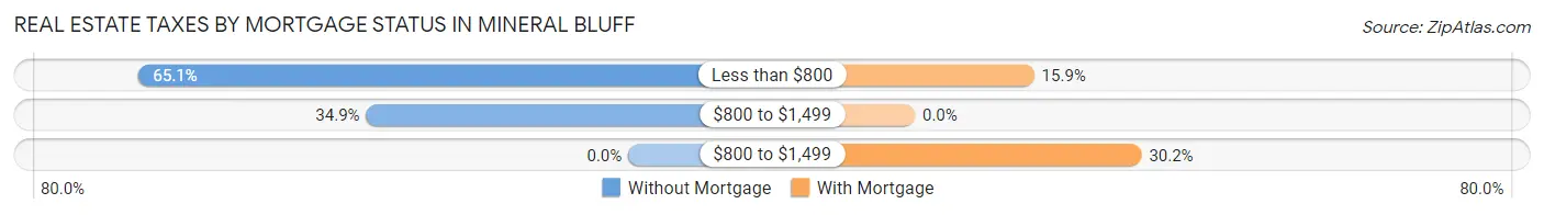 Real Estate Taxes by Mortgage Status in Mineral Bluff