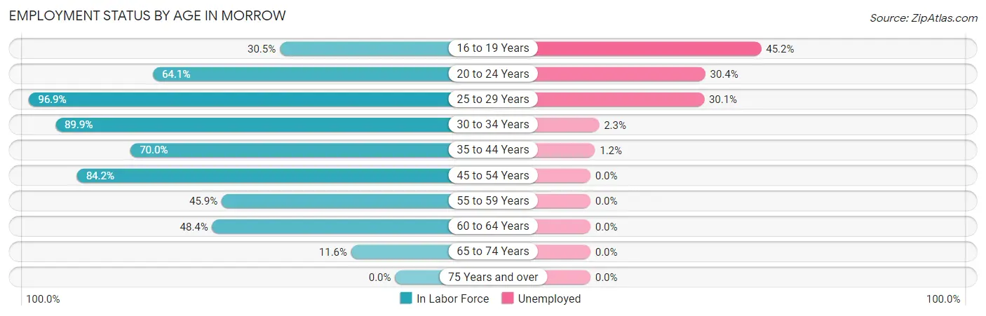 Employment Status by Age in Morrow