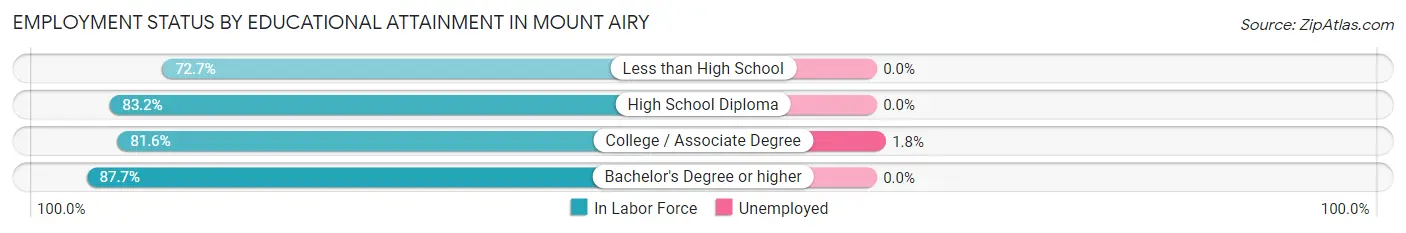 Employment Status by Educational Attainment in Mount Airy