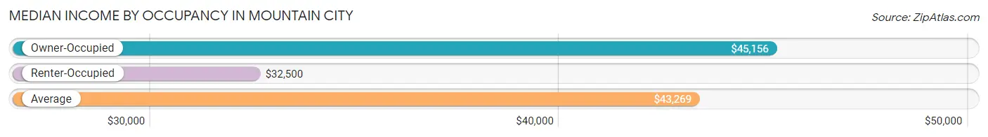 Median Income by Occupancy in Mountain City