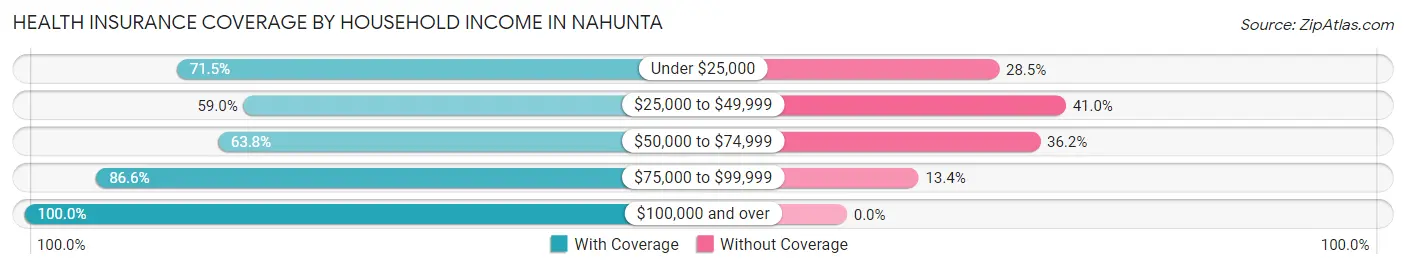 Health Insurance Coverage by Household Income in Nahunta