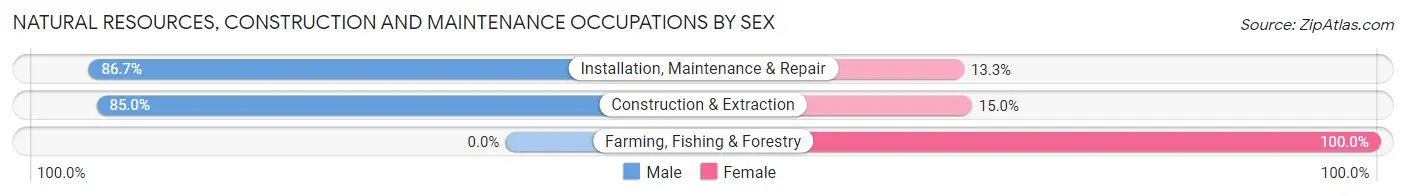 Natural Resources, Construction and Maintenance Occupations by Sex in Newnan