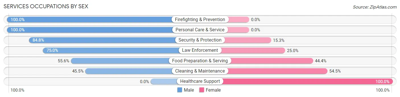 Services Occupations by Sex in Nicholson