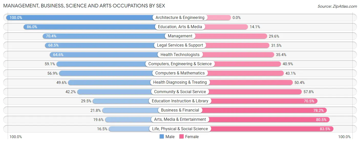 Management, Business, Science and Arts Occupations by Sex in Norcross