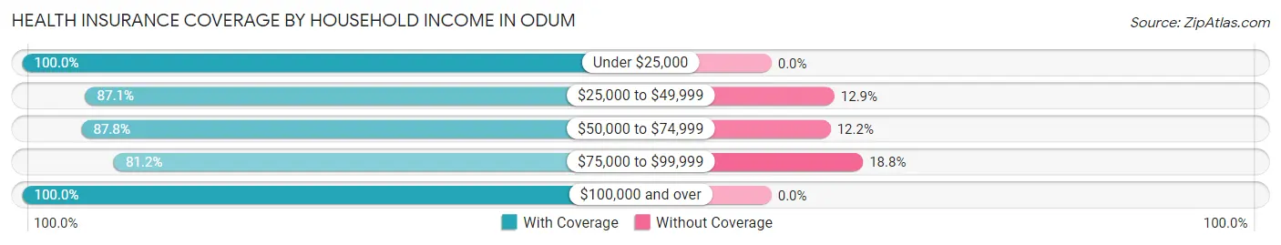 Health Insurance Coverage by Household Income in Odum