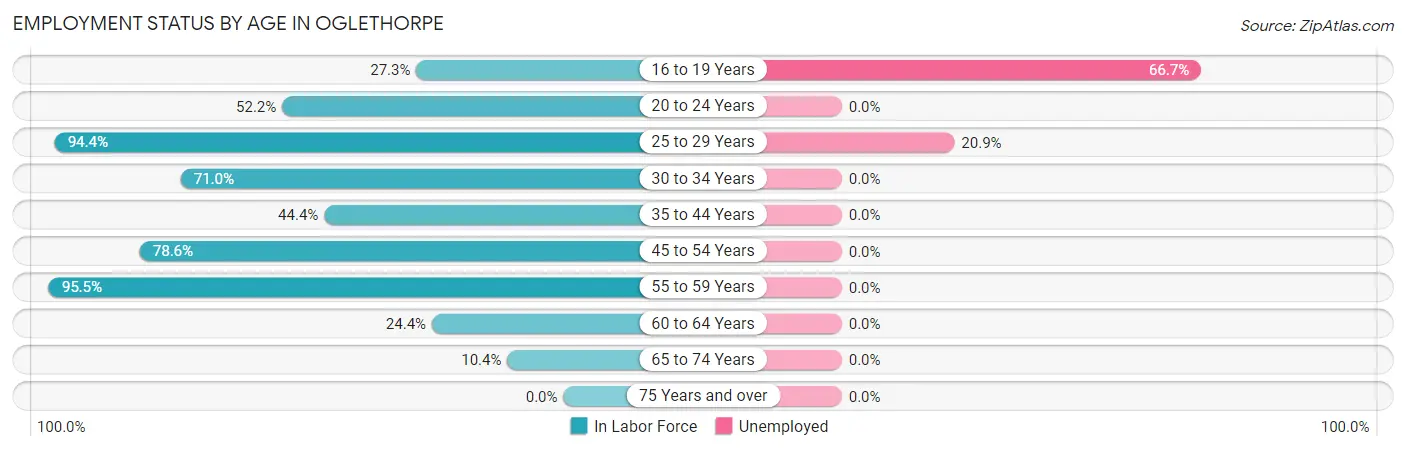 Employment Status by Age in Oglethorpe