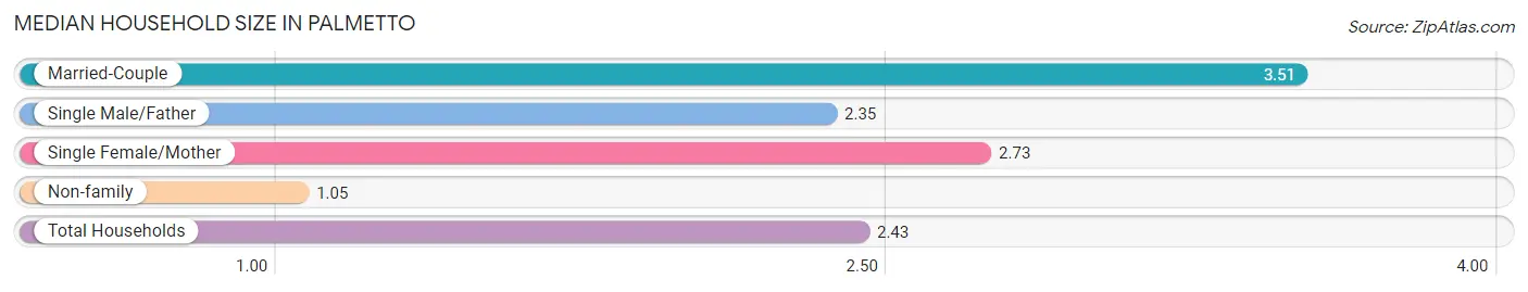 Median Household Size in Palmetto