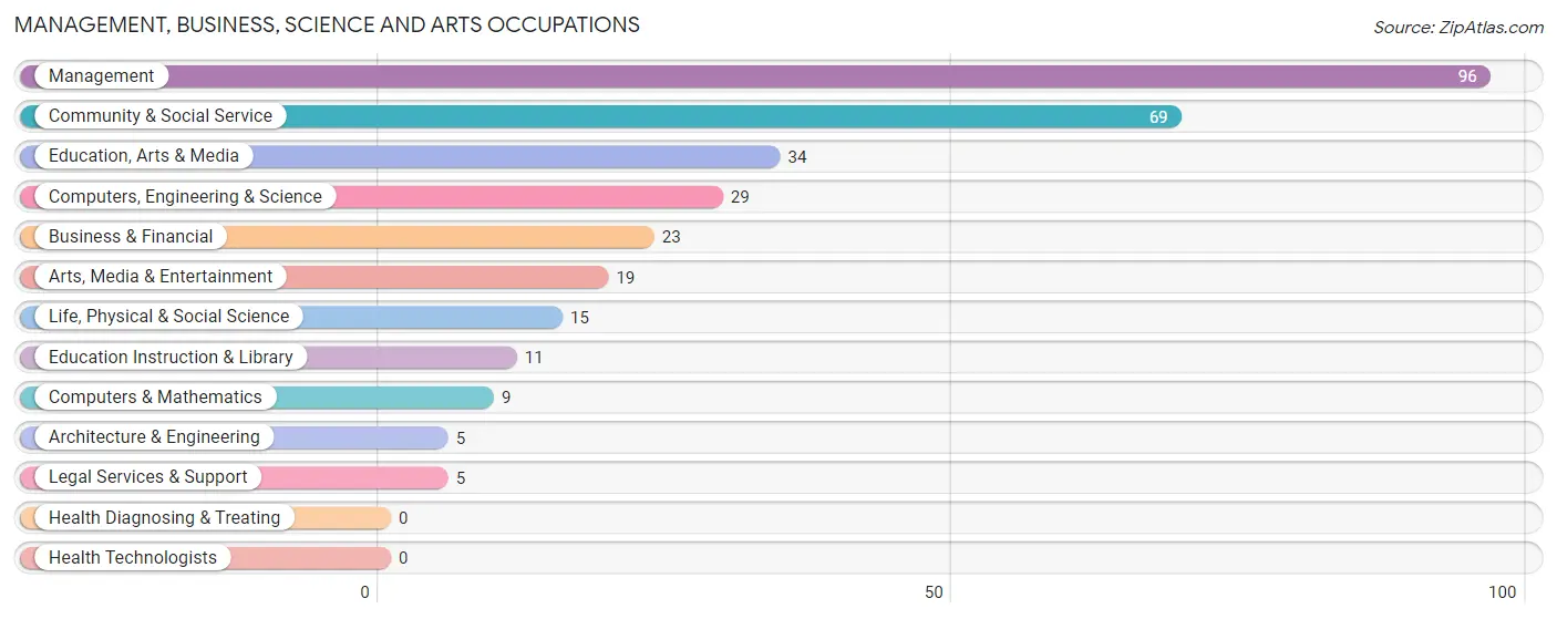 Management, Business, Science and Arts Occupations in Pine Lake