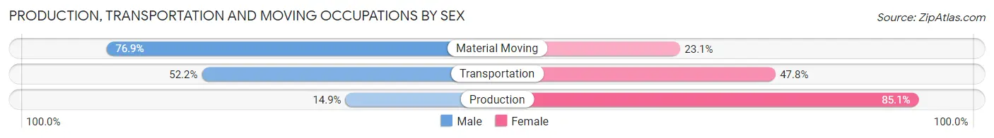 Production, Transportation and Moving Occupations by Sex in Pine Mountain