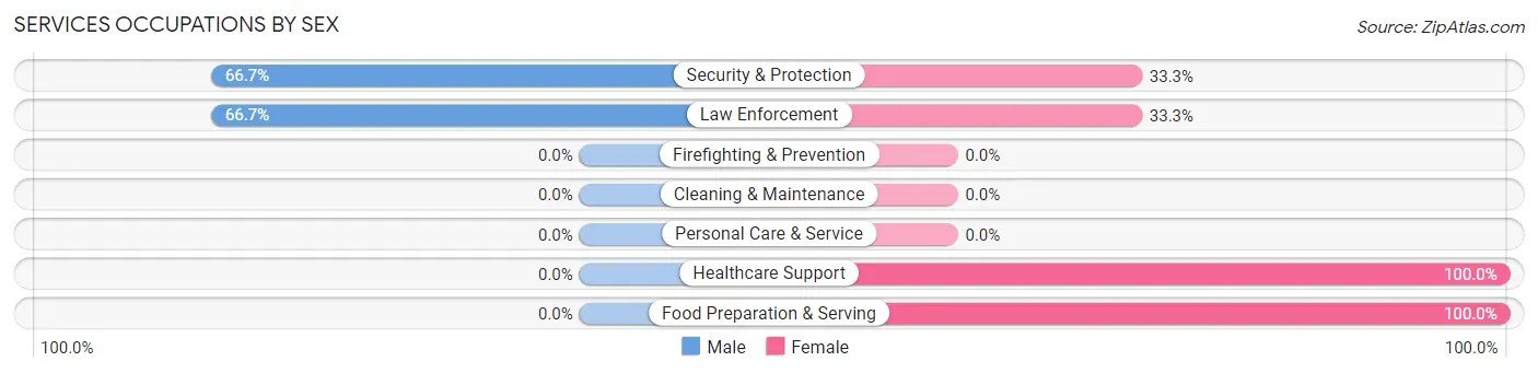 Services Occupations by Sex in Plainville