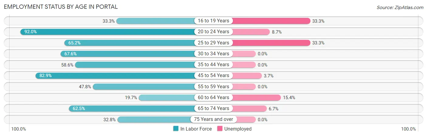 Employment Status by Age in Portal