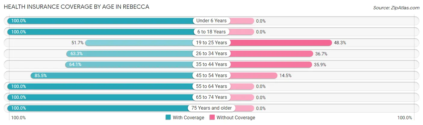 Health Insurance Coverage by Age in Rebecca