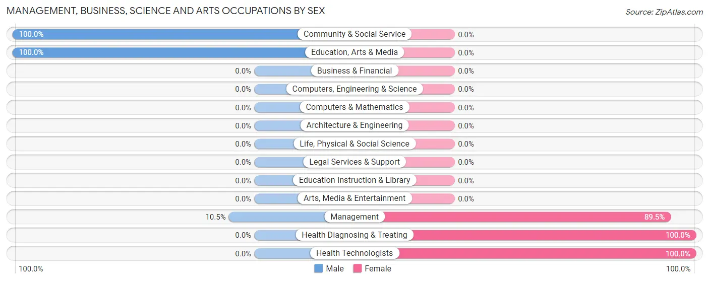 Management, Business, Science and Arts Occupations by Sex in Rebecca