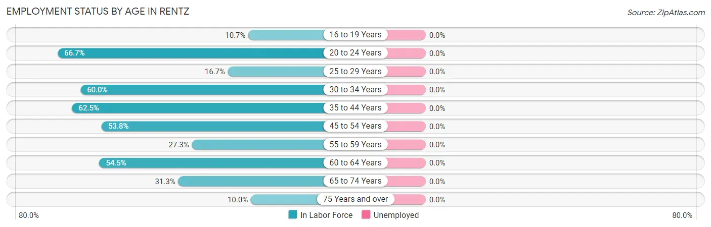 Employment Status by Age in Rentz