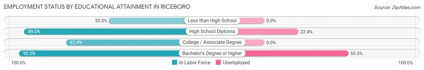 Employment Status by Educational Attainment in Riceboro