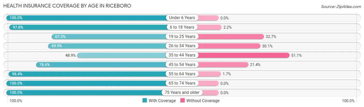 Health Insurance Coverage by Age in Riceboro