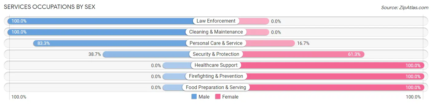 Services Occupations by Sex in Riceboro