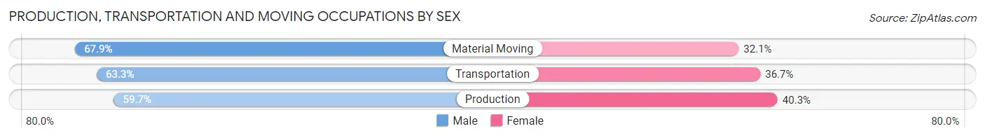 Production, Transportation and Moving Occupations by Sex in Riverdale