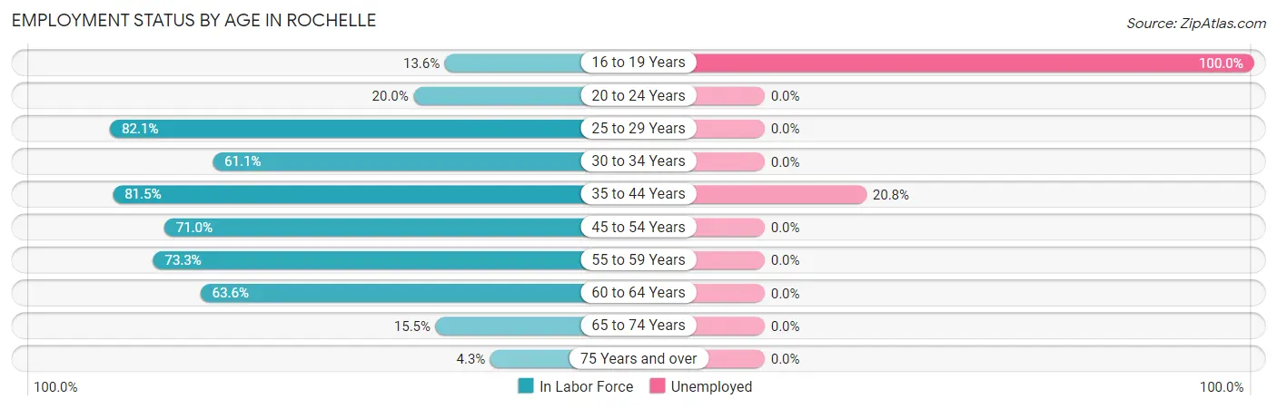 Employment Status by Age in Rochelle